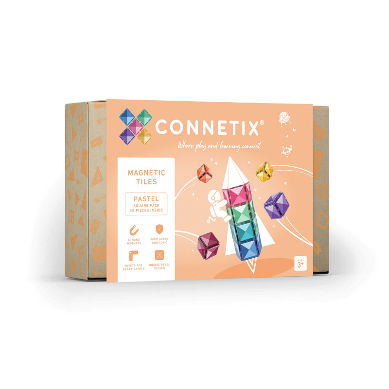Magnetická stavebnica CONNETIX® Pastel Square Pack 40 ks Magnetická stavebnica CONNETIX® Pastel Square Pack 40 ks