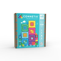 CONNETIX Pack 106 Pièces Ball Run Pastel - Tubes & Accessoires Magnétiques Pour Circuits à Billes Créatifs Enfants
