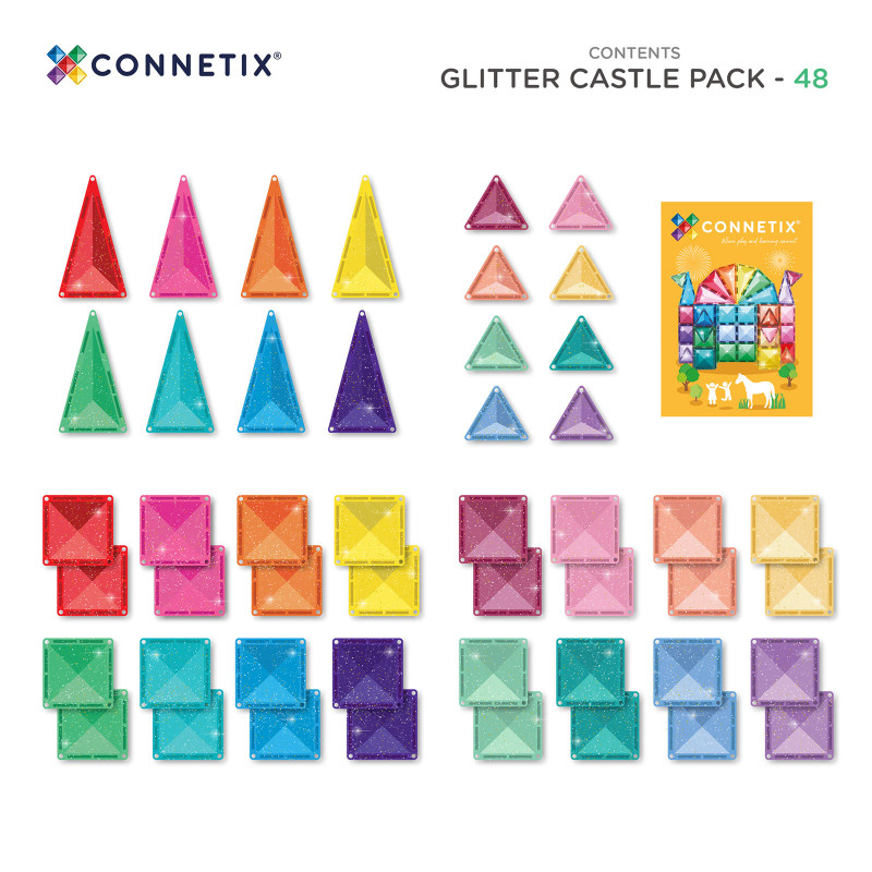 Magnetická stavebnica CONNETIX® Glitter Castle Pack 48 ks Magnetická stavebnica CONNETIX® Glitter Castle Pack 48 ks