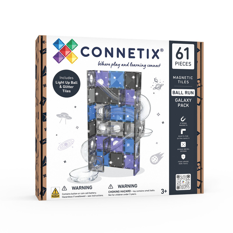 Magnetická stavebnica CONNETIX® Ball Run Galaxy Pack 61 ks