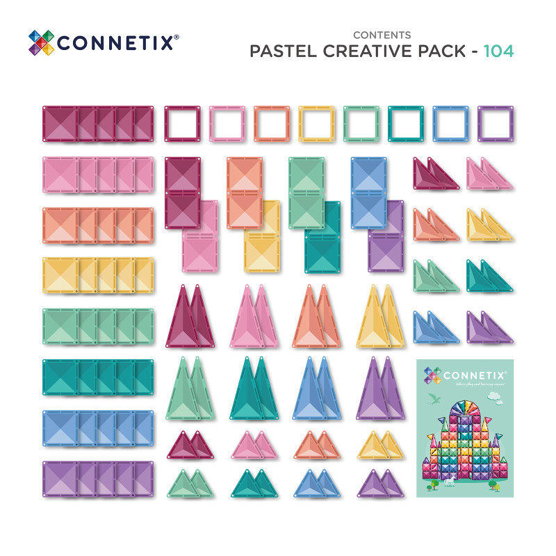 Magnetická stavebnica CONNETIX® Pastel Creative Pack 104 ks