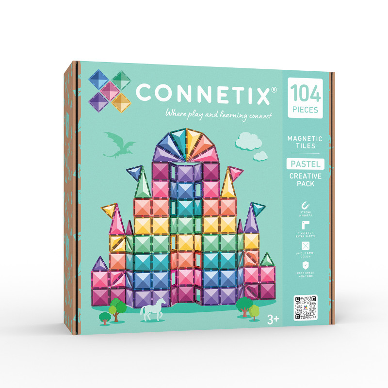 Magnetická stavebnica CONNETIX® Pastel Creative Pack 104 ks