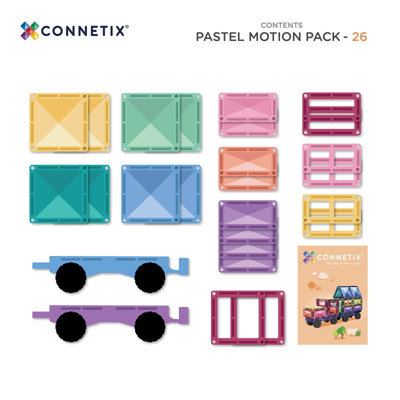 Magnetická stavebnica CONNETIX® Pastel Motion Pack 26 ks