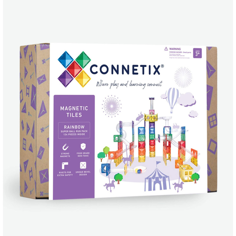 Magnetická stavebnica CONNETIX® Super Ball Run Pack 134 ks