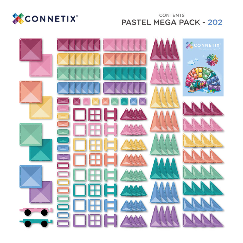 Magnetická stavebnica CONNETIX® Pastel Mega Pack 202 ks