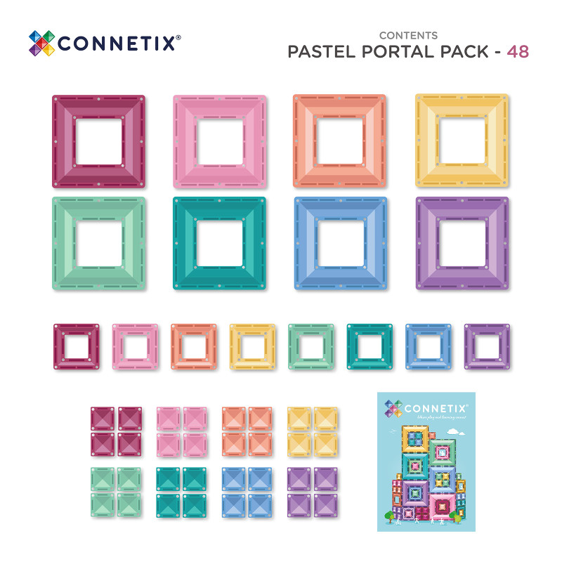Magnetická stavebnica CONNETIX® Pastel Portal Pack 48 ks