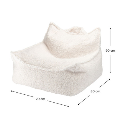 Detské kreslo sedací vak Wigiwama® - Cream White Beanbag Chair
