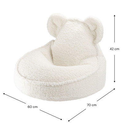 Detské kreslo sedací vak Wigiwama® - Cream White Bear Beanbag
