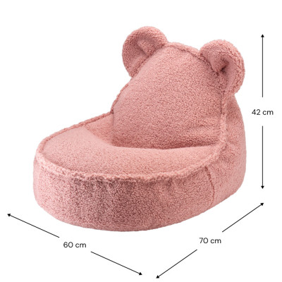 Detské kreslo sedací vak Wigiwama® - Guava Pink Bear Beanbag
