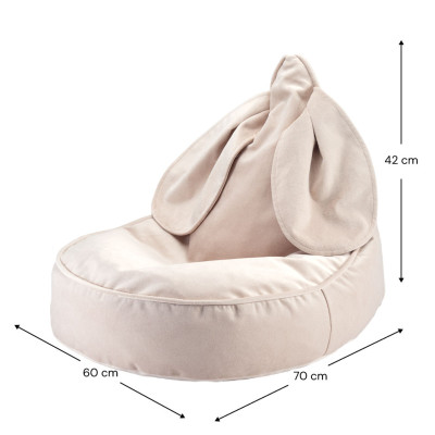 Detské kreslo sedací vak Wigiwama® - Dusty Beige Bunny Beanbag