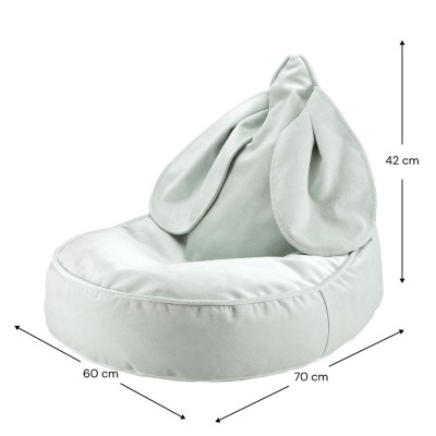Detské kreslo sedací vak Wigiwama® - Misty Green Bunny Beanbag