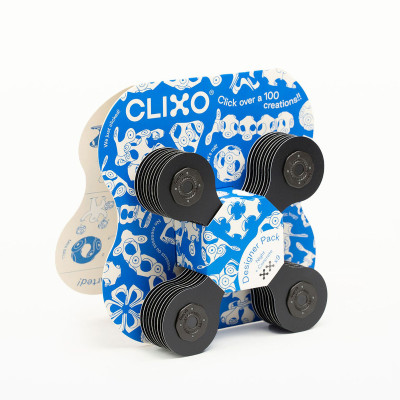 Magnetická stavebnica Clixo Designer Black & Grey 9 ks