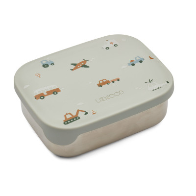 LIEWOOD desiatový box Arthur Vehicles Dove Blue Mix
