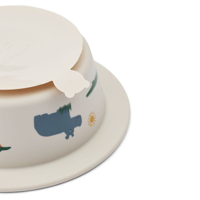 LIEWOOD silikónové misky s prísavkou Peony Safari Sandy Mix 2 kusy