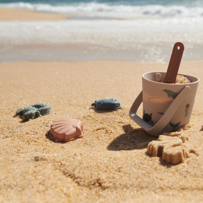 LIEWOOD plážový set formičky s vedierkom Gilma Sea Creature Sandy