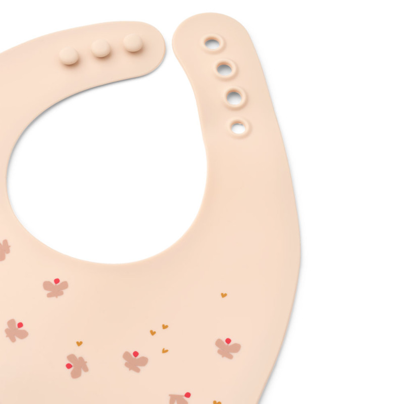 LIEWOOD silikónové podbradníky Ember Mini Butterfly / Apple blossom 2 kusy