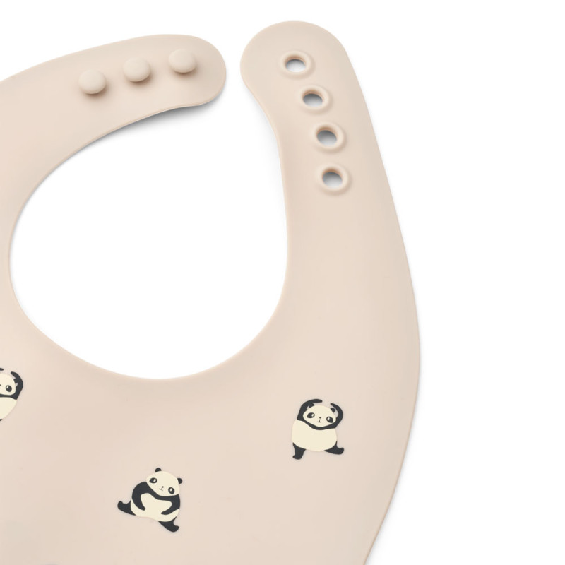 LIEWOOD silikónové podbradníky Ember Panda / Sandy 2 kusy