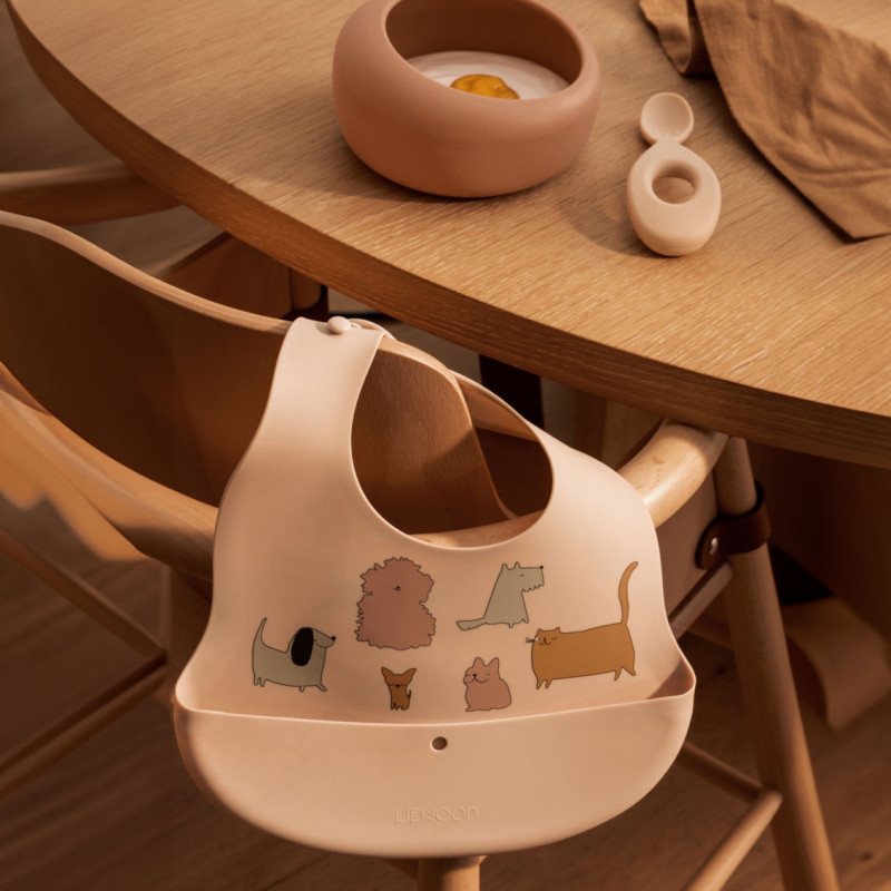 LIEWOOD Silikónová miska s lyžičkou Sparia Tuscany Rose / Apple Blossom