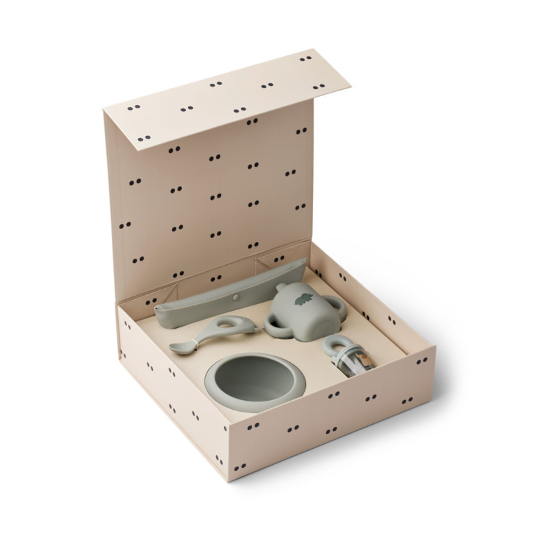 LIEWOOD Jedálenský set pre bábätká Mileah Dove blue