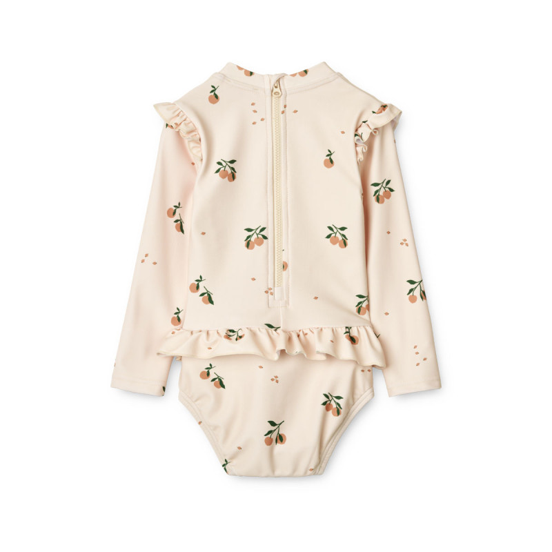 LIEWOOD Sille baby plavky s dlhým rukávom Peach / Sea shell