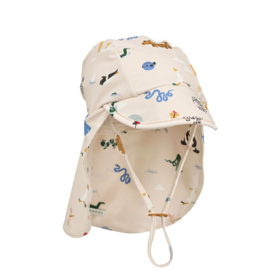 LIEWOOD Detský UV klobúk na plávanie Cecilia Around the world / Sandy