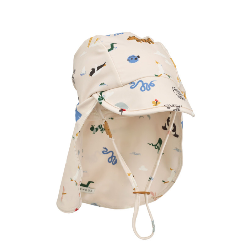 LIEWOOD Detský UV klobúk na plávanie Cecilia Around the world / Sandy