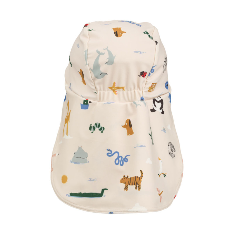 LIEWOOD Detský UV klobúk na plávanie Cecilia Around the world / Sandy