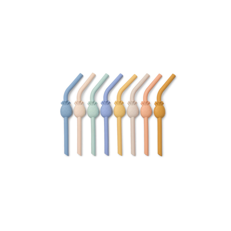 LIEWOOD Silikónové slamky Carlson Ananás 8-balenie