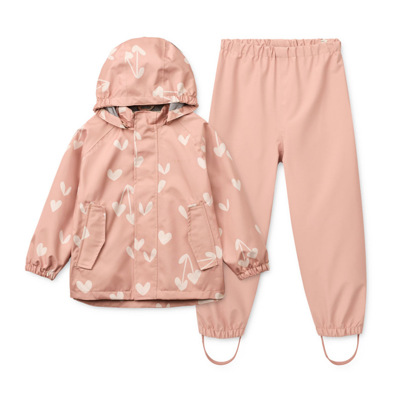LIEWOOD nepremokavý set Pedia – bunda a nohavice Sweethearts / Pale tuscany