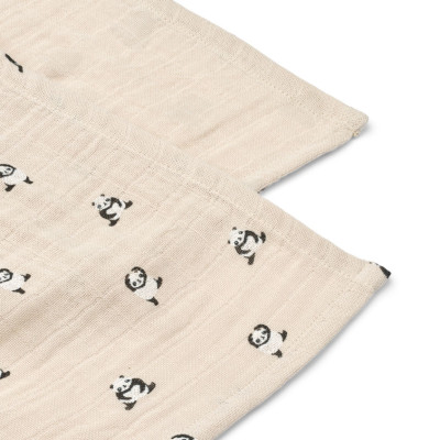 LIEWOOD mušelínové plienky Lewis 2 kusy Mini panda / Sandy mix