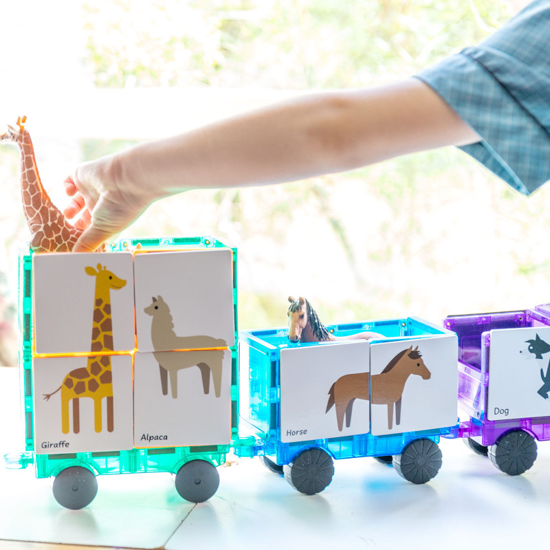 Magnetické kartičky zvieratá puzzle 40 ks