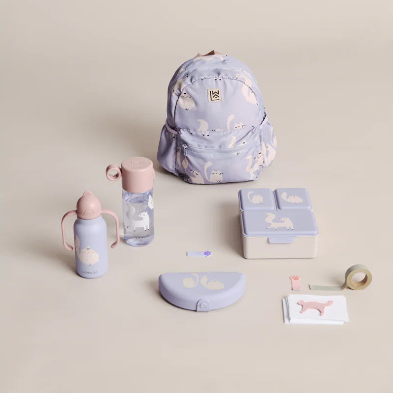 LIEWOOD fľaša Clemence 350 ml Cat / Warm lilac