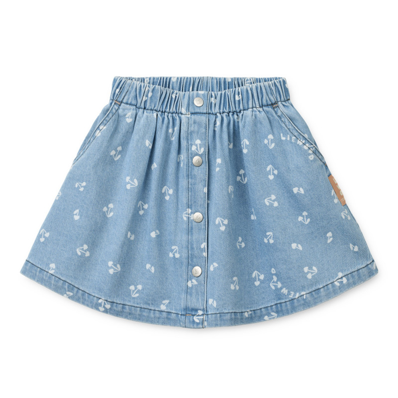 LIEWOOD Detská džínsová sukňa Rio Cherry heart sandy / Denim