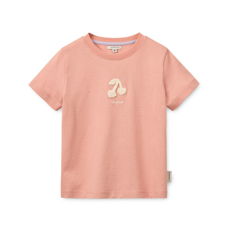 LIEWOOD Francis detské tričko Cherry heart / Rose blush