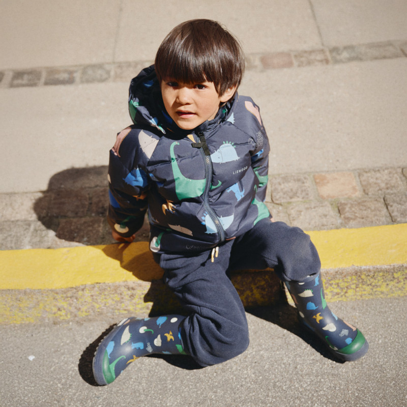 LIEWOOD detské zateplené gumáky Mason Dino roar / Classic navy