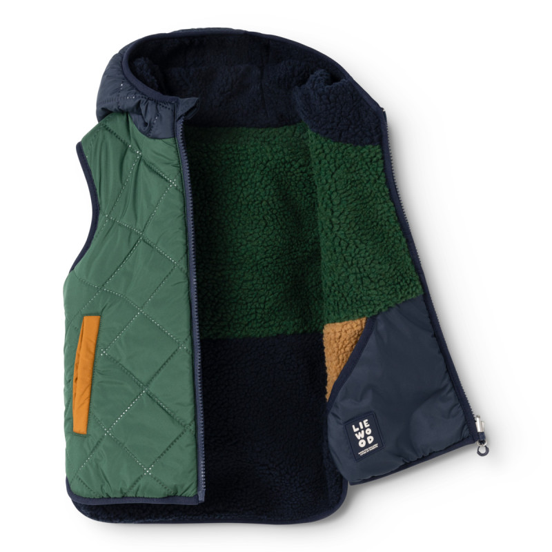 LIEWOOD detská obojstranná vesta Diana Classic navy mix