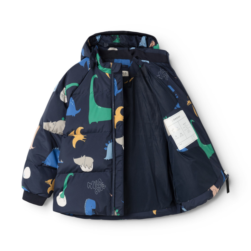 LIEWOOD Polle páperová bunda Dino roar / Classic navy