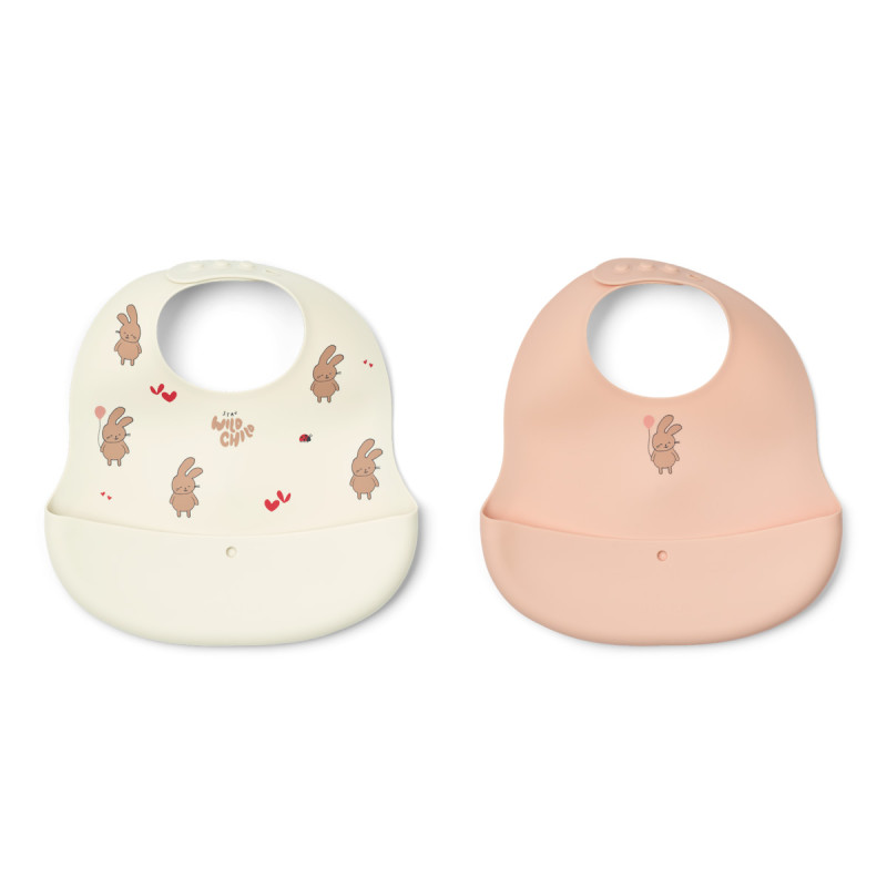 LIEWOOD silikónové podbradníky Ember Wild child / Rosey 2 kusy