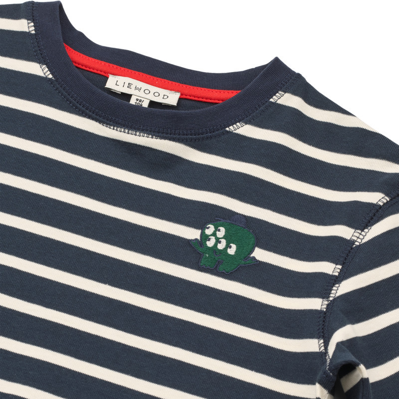 LIEWOOD TYLER pruhované tričko s dlhým rukávom Classic Navy / creme de la creme