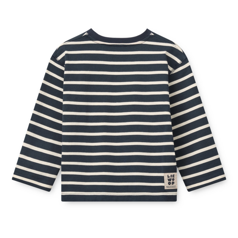 LIEWOOD TYLER pruhované tričko s dlhým rukávom Classic Navy / creme de la creme