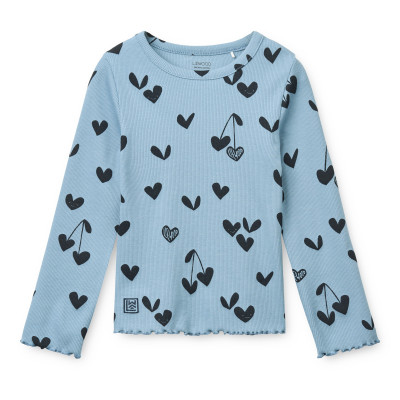 LIEWOOD NIEVE rebrované tričko s dlhým rukávom Sweethearts / Beach blue