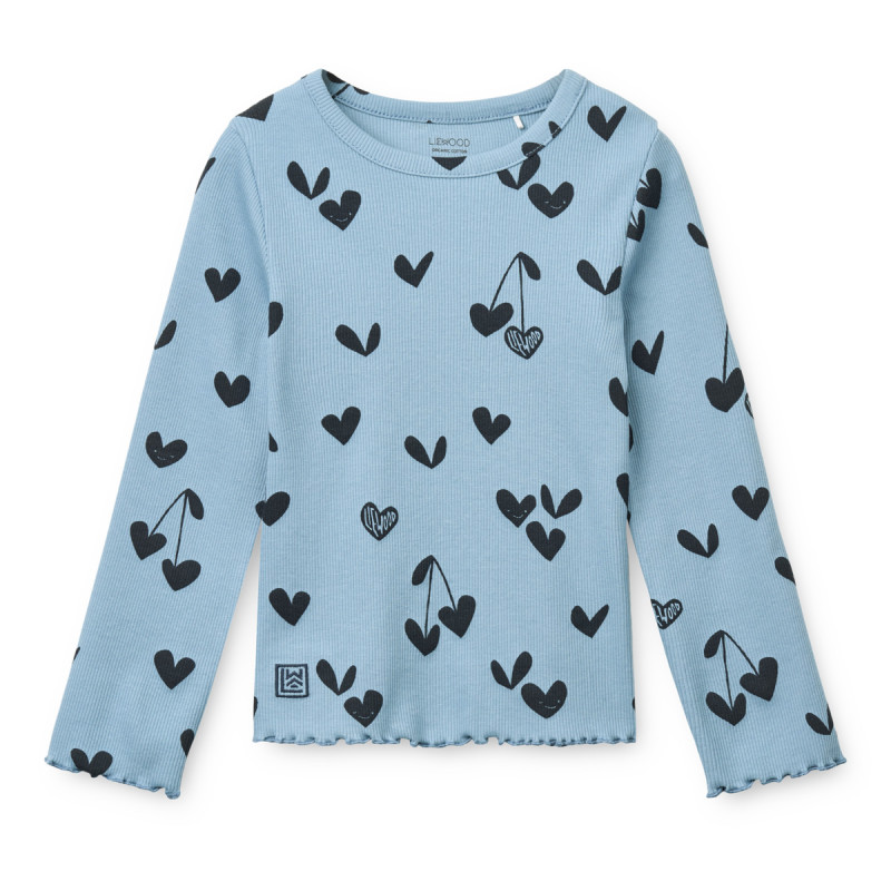 LIEWOOD NIEVE rebrované tričko s dlhým rukávom Sweethearts / Beach blue