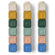 LIEWOOD VEDA Silikónové stavebné kocky 18 ks Beach Blue Multi mix
