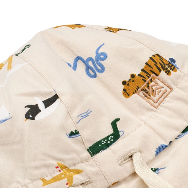 LIEWOOD Detský letný klobúčik Gorm s uškami Around the world / Sandy