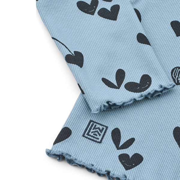 LIEWOOD NIEVE rebrované tričko s dlhým rukávom Sweethearts / Beach blue